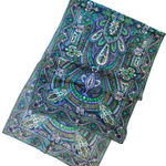 Talbots Scarf 100% Silk Paisley Peacock Boho Wrap Photo 0