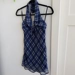 Princess Polly  Laraline Halter Navy Plaid Check Mini Dress Women's Size 6 Photo 1