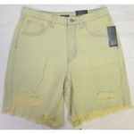 Wild Fable  Green Yellow  Distressed BERMUDA Shorts Button Fly Size 12 Photo 0