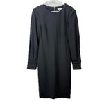 Calvin Klein Black Slit Sleeve Stretch Crepe Sheath Dress Size 6 Photo 1
