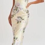 Meshki “Tyler” Strapless Silk Midi Dress Photo 1