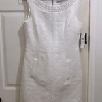 Sandra Darren Textured White Dress w/Pockets Shower Wedding Guest Size 8 NWT Photo 0