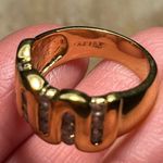 18K GE RSC Gold Plated CZ Swirl Wave Ring Photo 9