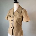Halogen  | Structured Short Sleeve Tan Blazer Photo 35