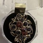 Pink and purple rhinestone flower design free size Silver Photo 2