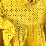 Scotch & Soda Yellow Eyelet Exaggerated Ruffle Top Size M Euro Summer Vibe! Photo 4