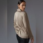 DONNI Silky Bowling Shirt Button Down Blouse in Mushroom Tan Size XS Photo 5