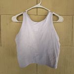 Athleta  Conscious Crop Bra White Sports Bra High Neck Athleisure Photo 1