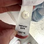 Lucky Brand Blouse Coastal Blue Stripe Tunic Collarless Viscose SMALL Photo 3