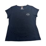 Vtg Harley Davidson‎ T Shirt Womens L Studded Pocket Tee Biker Cowboy Texas moto Black Size L Photo 0