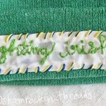 kelly green embroidered knit Notre Dame beanie Photo 3