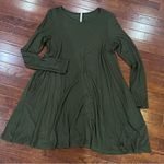 Mittoshop Long sleeve army green swing dress with pockets size small Photo 1