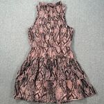 BB Dakota Wild Child Snake Print Mini Dress Size Small Pink/Black Ruffle Tiered Photo 8