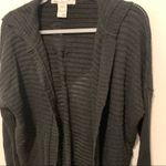 American Rag ⭐️  Black Ribbed Knit Hooded Open Cardigan XS EUC Photo 1