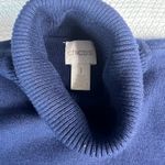 Chico's  Womens Navy Blue Turtleneck Sweater Size 1 Medium Long Sleeve Layering Photo 1