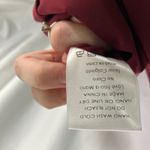 OnTwelfth Burgundy Belted Wide Leg Jumpsuit XL‎ Satin Puff Sleeve Formal Red Photo 3