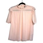 Tommy Hilfiger Light Pink Smock High Neck Lined Chiffon Blouse Photo 0