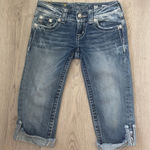 Miss Me  Distressed Blue Capri Cropped Jeans Photo 0