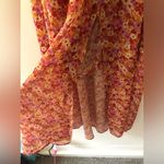 For Love & Lemons  FL&L Felicia Chiffon Midi Dress in Red Floral Size Medium Photo 4