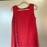 Red Sleeveless Dress with Polka Dot Detail Sleeveless Photo 1