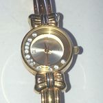 Gold Tone CZ Rhinestone Vintage Classic Wristwatch Watch NEW BATTERY Photo 0