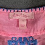 Lilly Pulitzer Tunic Top Womens Medium Pink Blue Embroidered Boho Cover Up Beach Photo 7