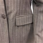 The Limited  Stretch Brown Pinstripe 2 Button Blazer Suit Jacket Womens XS New Photo 4