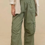Aerie  High Rise Wide Leg Baggy Cargo Pants Green XL Photo 0