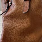 Heshe Women’s Genuine Cognac Cowhide Leather Large Purse READ Photo 4