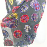 Chico's Womens VTG Vintage Asian Parasol Umbrella Print Silk Scarf Wrap Shawl OS Photo 3