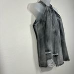 Mazik Distressed Chambray Halter Top Size Medium Gray Photo 3