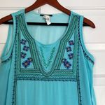 Super Cute Embroidered Dress with Ruffle Bottom Excellent Condition Green Photo 1