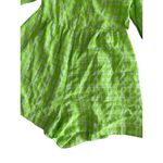 Topshop Green White Gingham Plaid Puff Sleeve Romper Size US 4 Photo 5
