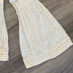 Free People  Cream Flared Sleeve Blouse Beaded Peasant Top Photo 5