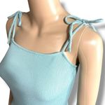 Wild Fable  Womens Knit Slip Dress Mini Ribbed Tie Shoulder Bodycon Blue Medium Photo 5