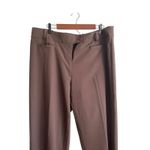 Avenue Women Pants Brown Straight Leg High Rise Office Travel Neutral Capsule Photo 6