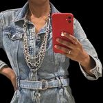 Silver long multilayer link necklace can be worn also as a chain belt Photo 3