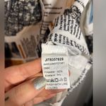 SheIn  Newspaper Mixed Media Paper Collage Styled White Button Up Blouse Size Med Photo 10