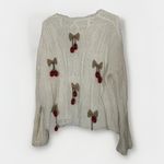 Cherry Sweet Cardigan Sweater Women Casual L/S Oversized Cozy Cottagecore White Size 00 Photo 1