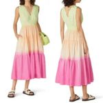 S/W/F Sunset Tiered Ombre 100% Cotton Maxi Dress Size Small Revolve Photo 9
