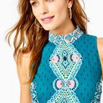 Lilly Pulitzer Brandi Engineered Shift Dress Valencia Teal Rain Floral 12 Photo 2