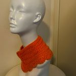 Handmade Crochet Cowl Pattern Neck Warmer with Buttons Orange Photo 2