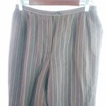 Harvé Benard Benard Holtzman 10 29x29 Linen Chocolate Brown Stripe Lined Workwear Dress Pants Photo 7