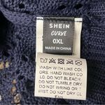 Women’s Navy Blue Open Knit Sheer Tunic Top XL Boho Coastal Beach Cottagecore Photo 7