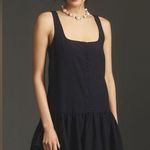 Anthropologie Large Navy Square-Neck Seersucker Mini Dress Photo 0