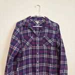 LL Bean Plaid Flannel Shirt Purple Pink Lumberjack Collared Button Up Women’s M Size M Photo 2