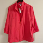 CJ Banks Pink Full Zip Front Lightweight Coat NEW Size 1X 3/4 Sleeves Photo 0