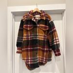 American Eagle AEO Outfitters Plaid Teddy Sherpa Fireside Shacket Size Small Photo 1