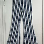Free People Jolene Hip Hugger Blue Striped Flare Jeans Size 26 Photo 2