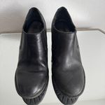 Born concept BORN Black Leather Western Breckin Low Ankle Chunky Block Heel Slip On Boots Photo 4